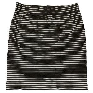 Loft Petites Pencil Skirt Women SP Small Petite Black White Striped Knit